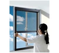 APMOE Store Moustiquaire Fenetre - Enroulable Moustiquaire Baie Vitree Coulissante Haut et Bas, sur Mesure Moustiquaires Fenetre avec Cadre Aluminium, Extensible Moustiquaires Fenêtre de Toit(Noir)