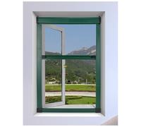 APMOE sur Mesure avec Cadre Aluminium Moustiquaire Fenetre Enroulable, Téléscopique Invisible à Coulissement Vertical, Démontable et Lavable Mosquito Net, Store Moustiquaire Fenetre de Toit(Vert)