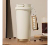 APOMOONS 530 ml Mug Isotherme Cafe to-go avec sangle et Tasse de voyage sans BPA 0.53 litre avec isolation Tasse thermique étanche en acier inox scellée résistante Tazza da caffè to go (blanc)