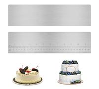 APOMOONS avec Graduation Grattoir à Gâteau 30cm Inoxydable Lisse Spatule à Gâteau pour Glaçage Gâteau Mousse Décoration Grattoir Latéral Argenté Lisseur Gateau Patisserie
