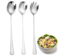 APOMOONS Couverts à Salade,Cuillère à Salade Fourchette à Salade Set de Couverts à Salade Couvert à Salade en Acier Inoxydable Convient pour la Cuisine l'hôtel Le Restaurant la fête (Argent)
