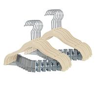 APOSEN Finnhomy Lot de 20 cintres antidérapants en Velours avec Clips Mobiles, Robustes et Peu encombrants pour Pantalons, Jupes, Manteaux, Beige