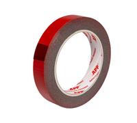 APP Acryl Tape - Ruban adhésif double face Rouge 5 m x 19 mm | Extra Fort, Adhésif de montage pour intérieur et extérieur