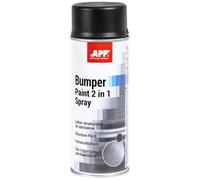 APP Bumper Paint 2 en 1 Spray - Peinture pare-chocs | Bombe peinture plastique exterieur, moulures latérales, coques de rétroviseurs, etc. | 400 ml | Noir satiné