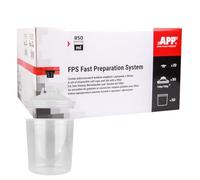 APP FPS Gobelet jetable Pistolet à Peinture 850 ML avec Couvercle Filtre 125 µm | Kit 50 gobelet en Plastique jetable, 50 couvercles, 20 Bouchons | Gobelet Plastique avec Couvercle Pistolet Peinture
