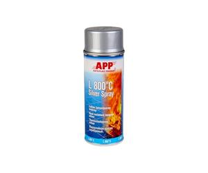 APP L 800°C Bombe peinture haute température argentée mate | Résistant à des températures jusqu'à 800°C | Argentée mate | 400 ml-l'emballage de l'article peut varier