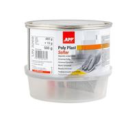 APP Poly Plast Softer - Mastic Polyester très Flexible | Mastic carrosserie Voiture pour réparation de Acier, métal, Aluminium, Plastiques, béton, Bois | Résine Polyester avec durcisseur | 0,5 Kg