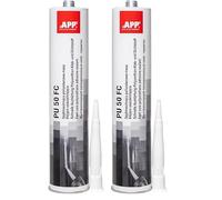 APP PU 50 FC Colle-mastic carrosserie voiture | Colle polyuréthane: excellent pour une utilisation comme colle a pare brise | Mastic colle étanche pour nombreux matériaux | Blanc | 310 ml (Lot de 2)