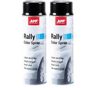 APP Rally Color Spray Bombe peinture Noir brillant | Peinture et vernis acrylique | Noir brillant | 500 ml (Lot de 2)