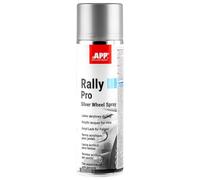 APP Rally PRO Color Spray Peinture acrylique argentée pour jantes 500 ml | Peinture argentée pour jantes, après env. 30 min, appliquer un vernis incolore pour compléter la couche de finition.
