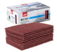 APP WS 222 Tampons abrasifs 150 x 230 mm Rouge, 10 pièces, grain 320-360 | Abrasif non tissé pour ponceuse bois, métal, acier et inox, Laine à poncer grain moyen