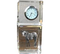 Appaloosa - horloge en cristal avec photo, photo de cheval en cristal, horloge de table personnalisée de la marque Art-Dog