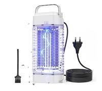 Appareil Anti Moustique, Lampe UV Moustique, 4200 V 18 W, puissante Double Attraction : lumière UV et Effet Thermique, Blanc