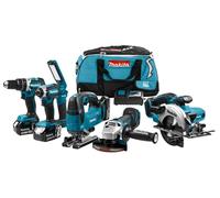 Appareil combiné Makita 18 volts : fonctions de perçage (à percussion), vissage (à percussion), sciage et ponçage