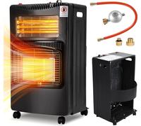 Appareil de chauffage combiné pour gaz liquéfié et électricité, 4200 W / 1200 W, chauffage par quartz et céramique, 3 niveaux de puissance