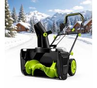 Appareil de Déneigement Hiver, Souffleuse à Neige Batterie | Profondeur de Déblaiement Maximale de 10 Pouces / 25 Cm, avec Double Phare à LED, pour Escaliers(2Batteries)