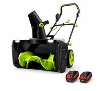 Appareil de Déneigement Hiver, Souffleuse à Neige Batterie | Profondeur de Déblaiement Maximale de 10 Pouces / 25 Cm, avec Double Phare à LED, pour Escaliers(4Batteries)