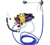 Appareil de peinture par pulvérisation Airless, 3000 PSI 1800 W (22 MPa), avec buse, flexible et tige de rallonge, or