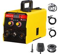 Appareil de soudage 3-en-1 MIG/MMA/TIG - Inverseur MIG-270 - Soudage à l'arc 20–250 A - Écran numérique à LED - Mini-soudeuse électrique portable - Prise UE - Jaune
