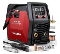 Appareil de soudage 6-en-1 - Onduleur - 205 A 240 V - MIG/MAG sans gaz - MMA et TIG à arc levé - Soudage de l'aluminium -via application - Prise UE - Rouge rouille