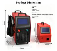 Appareil de soudage laser 4-en-1 - Refroidissement par air - 1200 W - Tête de soudage SUP31F - Soudage et nettoyage - Pour métaux - Multilingue