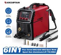 Appareil de soudage MIG - Inverseur MIG200 - 6 modes en 1 : MIG/MAG/MMA/Lift-TIG - Gaz et fil fourré - Compatible avec les pistolets à bobine - Soudage par points - Débit de fil : 2 à 15 m/min - Prise
