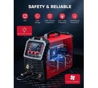 Appareil de soudage MIG MIG200 - Onduleur 6-en-1, 200A, 220V - MMA Lift TIG - Gaz/Sans gaz - 2T/4T - Alimentation filaire 2,0-15 m/min - Prise européenne