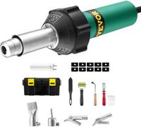 Appareil de soudage plastique à air chaud VEVOR, pistolet à air chaud 1600 W, pistolet de soudage PVC-TPO-vinyle 50-600 °C, kit de soudage à air chaud avec 11 accessoires