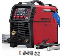Appareil de soudure 200 ampères, appareil de soudure synergique 7 en 1 : soudure à fil fourré/MAG/MIG avec gaz de protection, soudure MMA, soudure TIG Lift, compatible avec pistolet à bobine, soudure