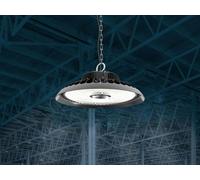 Appareil d'éclairage LED High Bay UFO 150W / IP65 / 5000K + capteur + mode veille - LU112/SR