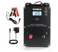 Appareil électrificateur pour clôture électrique, 12 kV, 3 J, portée de 50 miles, écran LCD, alimentation secteur/batterie