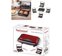 APPAREIL Grill Viande / Panini / ROUGE Bac re?cupe?rateur de graisse Plaque anti-adhe?sive 750W Haute qualité