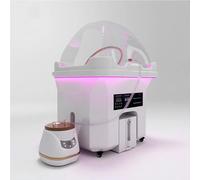 Appareil Head Spa - Lavabo de coiffure mobile - Modèle sur pied - Circulation d'eau - Pour le lavage des cheveux - Meuble de salon mobile - Rouge bordeaux