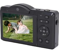 appareil photo numérique 4K, 75 MP, WLAN, Vlog avec zoom 16x, flash intégré, double objectif, autofocus selfie pour la photographie de voyage, noir, 64 Go