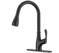 APPASO Kitchen Faucet with Pull Down Sprayer Oil Rubbed Bronze, Single Handle High Arc Pull Out Spray Head Kitchen Sink Faucet with Deck Plate
