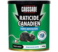 Appât bloc - flocoumafène - raticide canadien - 300 g - boite métal de 12 b