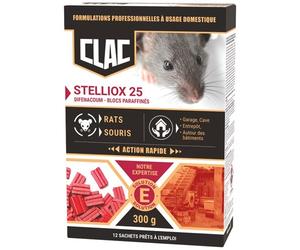 Appât bloc - Stelliox 25 - rats et souris - action rapide - 300 g