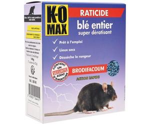 Appât céréales - raticide - blé entier - super dératissant - 140 g