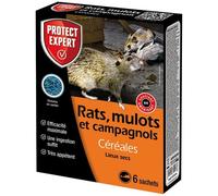 Appât céréales - rats, mulots et campagnols - 150 g - 6 sachets de 25 g