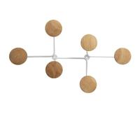 Alba Patère murale SIX - 6 patères, bois et métal, L25cm - Blanc