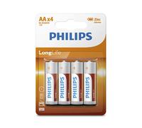 Appetitissime Piles AA zinc carbone Philips Longlife R06 - Lot de 4
