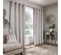 Appletree Boutique - Conrad - Paire de Rideaux Jacquard à œillets - 168 x 137 cm - Argenté