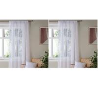 Appletree Boutique - Rideau Voilage Simple pour fenêtres 140 x 137 cm (140 x 137 cm) - Rideau en Voile pour Chambre/Salon - Rideau Transparent à Pois/Pois - Voilages intérieurs - Collection Zara