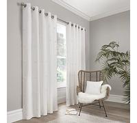 Appletree Boutique Zara Paire de Rideaux à œillets 100% Coton Blanc 229 x 183 cm