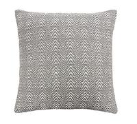 Appletree - Coussin à Chevrons Gris argenté (43 x 43 cm) - 100% Coton - Garnissage Inclus - Coussin Zigzag en Gris - Coussin Gris argenté tissé - Coussin Gris avec Housse Incluse/Insert de Coussin