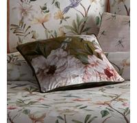 Appletree - Coussin en Velours Vert Floral (43 x 43 cm) - Deux Motifs - Coussin libellules - Parure de lit Assortie Disponible - Collection Evelina