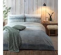 Appletree Hygge ACKGN31PZP Anson Stripe Parure de lit 100% Coton brossé Vert King Size