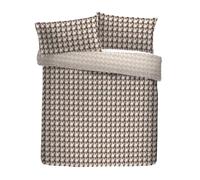 Appletree Hygge Parure de lit 100% Coton pour lit Super King Size 260 x 220 cm, Marron/Support, Motif géométrique, 68 Fils au Pouce carré