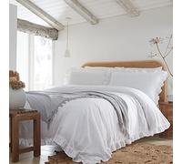 Appletree Loft Cassia Parure de lit à Volants 100% Coton Blanc King Size