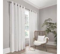 Appletree - Lot de 2 Rideaux à œillets touffetés à Pois Blancs pour Chambre/Salon - 100% Coton - Motif à Pois Blancs - 168 x 137 cm (l x L)
